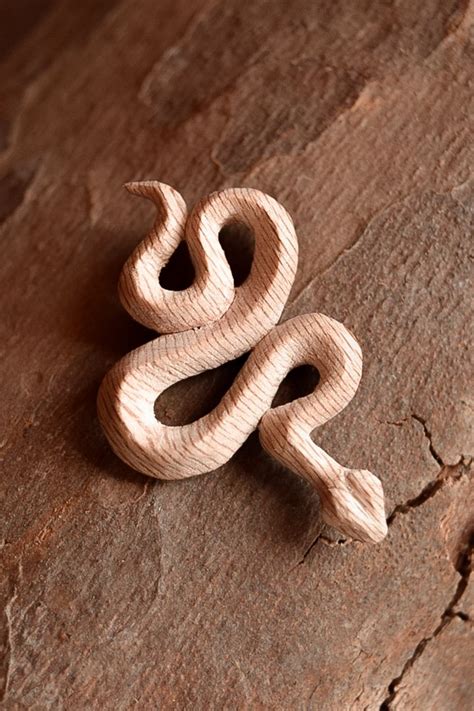 Snake Necklace / Wood Carving / Wooden Snake Pendant Hand Carved | Wood ...