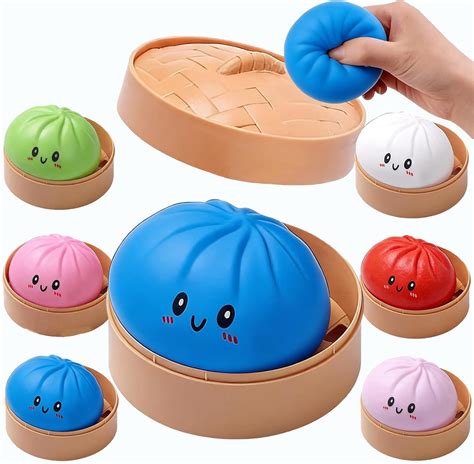 giant dumpling squishy   jumbo dumpling stress ball rainbow