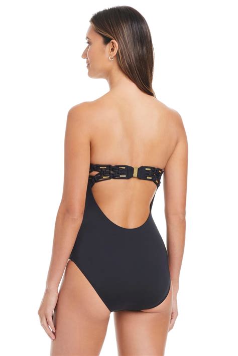 Bleu Rod Beattie La Cote D'Azur Women's V Wire Bandeau One-Piece Black