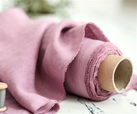 Linen fabric. Rosy Mauve linen. Medium weight linen. Baltic linen ...