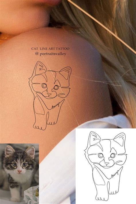 One Line Cat Tattoo Commission PNG Custom Cat Single Line | Etsy | Dog ...