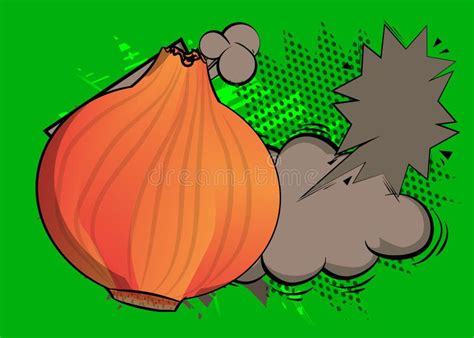 cartoon onion comic book vegetable vector comics pop art design stock