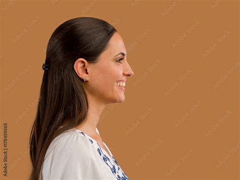 Beautiful woman smiling Stock Photo | Adobe Stock