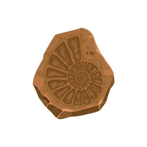 premium vector ancient mollusc fossil imprint  stone jurassic era