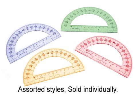 6" Plastic Protractor (Assorted Colors) | SI Manufacturing