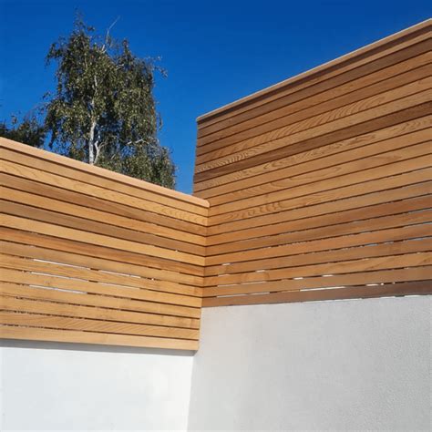 cedar double sided slatted fence panel