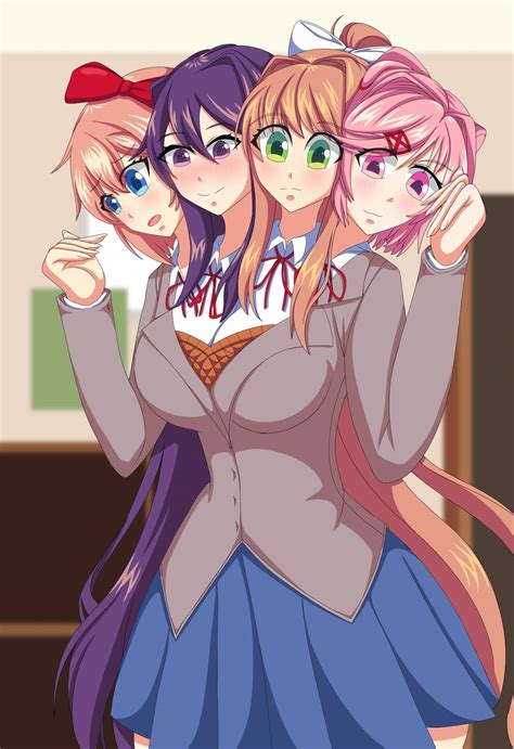 Sayori, Yuri, Monika y Natsuki unidas - DDLC by OmaEndo on DeviantArt