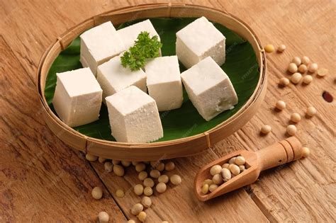premium photo tofu  bean curd  traditional food   soybean
