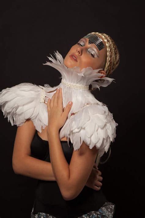 White Festival Feather Epaulettes and Collar Bridal Feather Shoulder Pieces Burning Man Festival ...