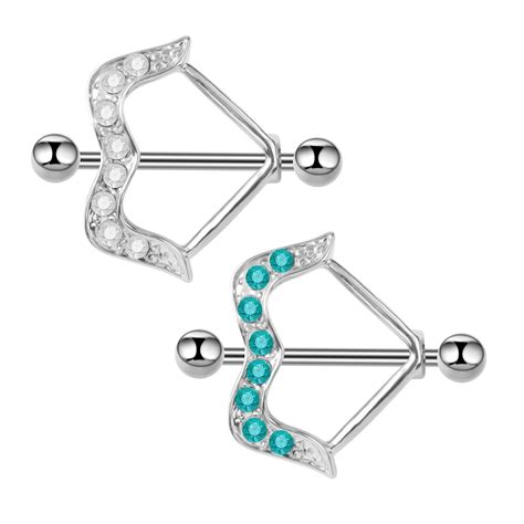 New-Stainless-Steel-Bow-and-Arrow-Nipple-Ring-Creative-Heart-Shaped