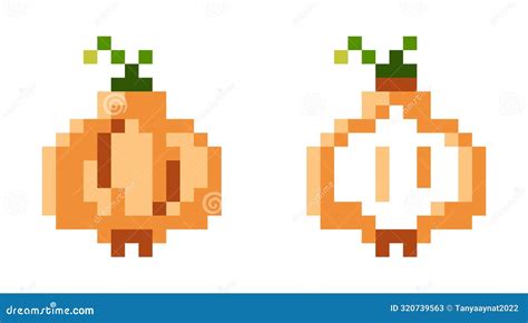 pixel art onion  detailed shading vector icon design stock image