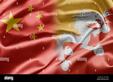 Bhutan china flag hi-res stock photography and images - Alamy