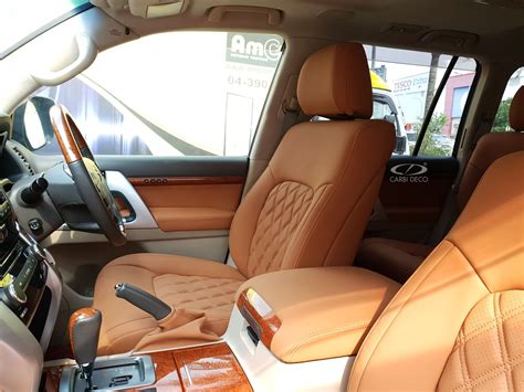 Toyota Land Cruiser Leather Seats Custom Design VIP Brown — CARBI DECO