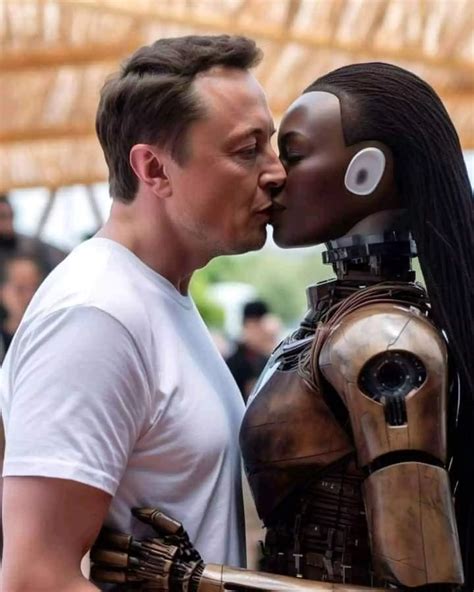 Bizarre photo of 'Elon Musk kissing a robot' is leaving the internet