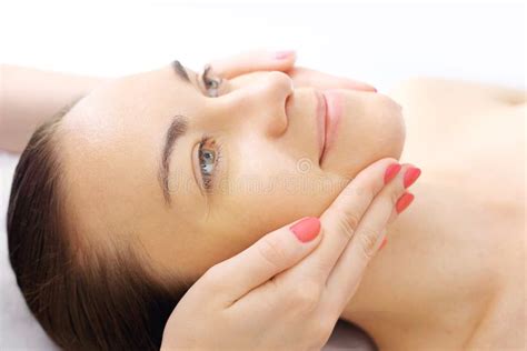 Relaxing facial massage stock photo. Image of beautician - 95889556