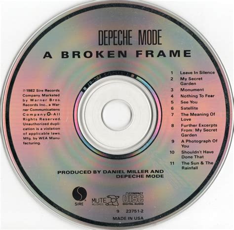 A Broken Frame - Depeche Mode - GOTHIC & INDUSTRIAL MUSIC ARCHIVE