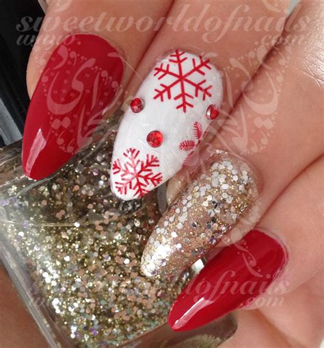 Christmas Xmas Nail Art Red Snowflakes Water Decals Nail Transfers ...