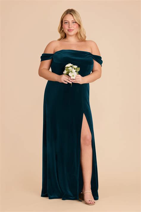 Mia Velvet Dress in Peacock | Birdy Grey