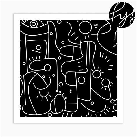 90s Geo Black And White Square Art Print | Canvas prints, Square art