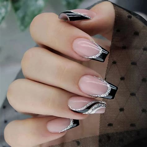 Why French Tip Coffin Nails With Glitter Are The Hottest Trend For Weddings And Formal Holiday Events This Year