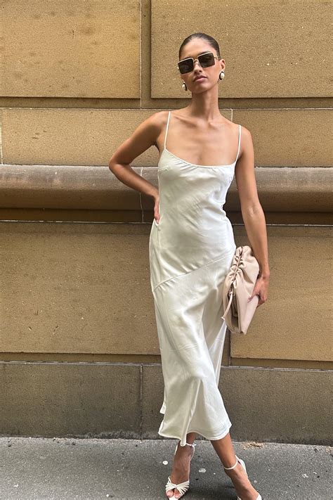 Brynlee Low Back Satin Maxi Dress - Sand | Satin maxi dress, Maxi dress