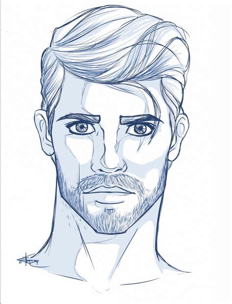 Male Face Sketch at PaintingValley.com | Explore collection of Male ...