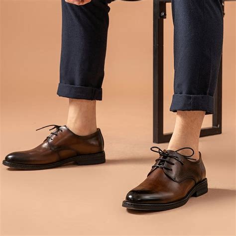 beautoday mens classic full grain calfskin leather point toe formal