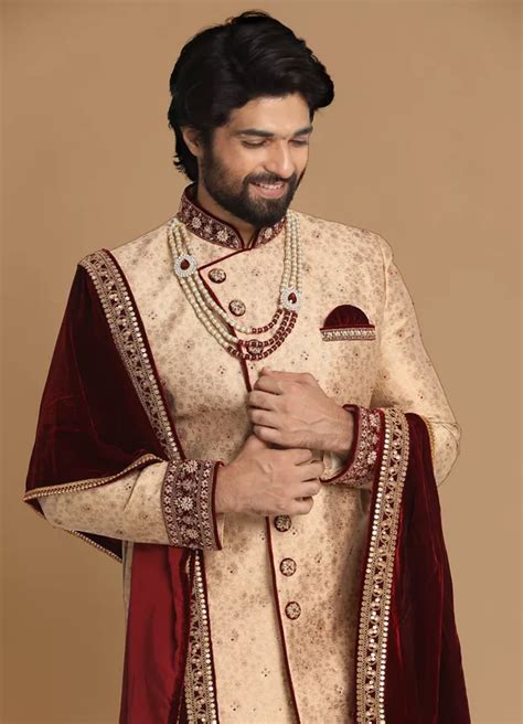 Buy Regal Fawn Sherwani Set Online in India @Manyavar - Sherwani for Men