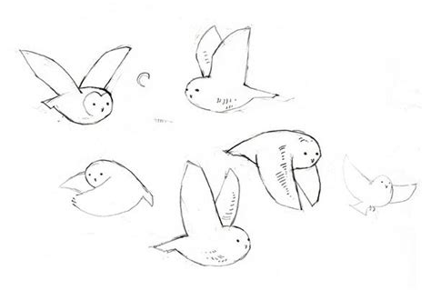 Flying Owl Sketch at PaintingValley.com | Explore collection of Flying ...