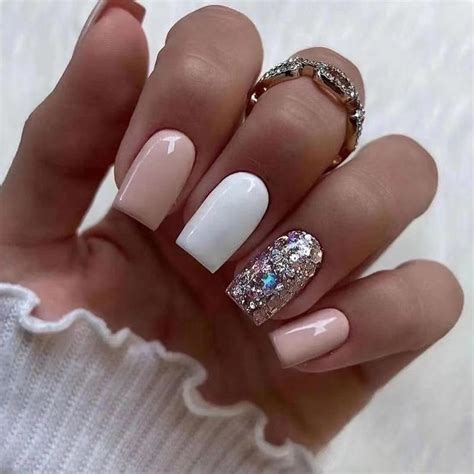 Купить 24 шт. короткие квадратные накладные ногти с желейным клеем ...