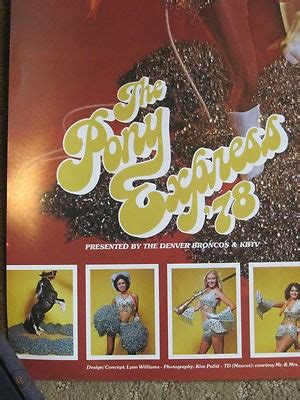 vintage  denver broncos cheerleaders poster pony express nfl