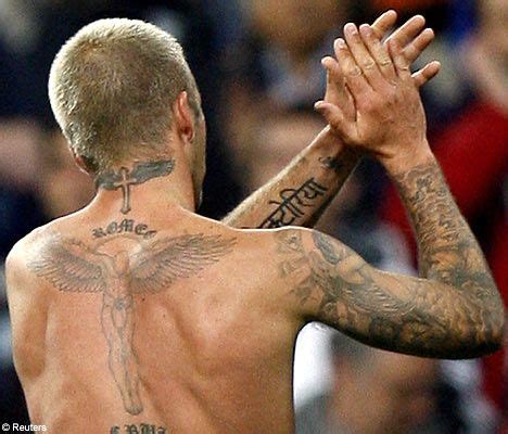 David Beckham Neck Tattoo