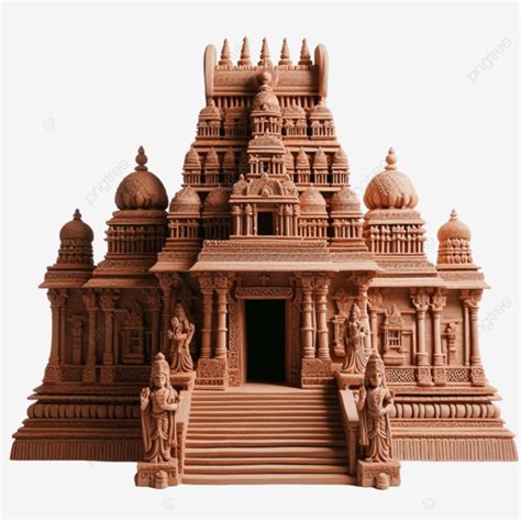 A Hindu Temple Model On Black Background Showcasing Intricate ...