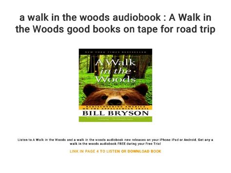 a walk in the woods audiobook : A Walk in the Woods good books on tap…