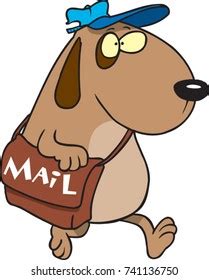 Cartoon Dog Mailman Carrying Mailbag Stock Vector (Royalty Free ...