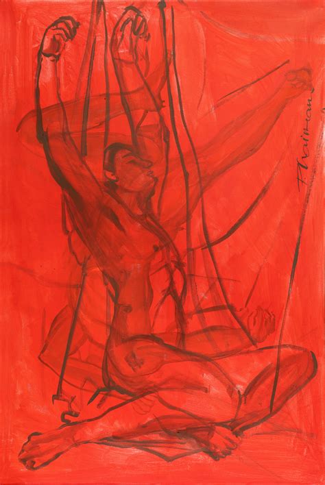 Mark Beard - Man with Towel (Figurative Oil Painting of Muscular Male