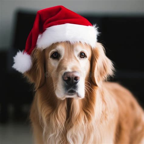 A Dog in a Santa Claus Hat is Waiting for the Christmas Stock ...