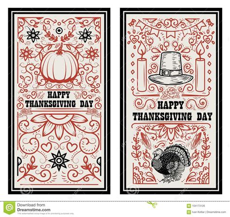 Happy Thanksgiving Day. Banner Template Stock Vector - Illustration of ...