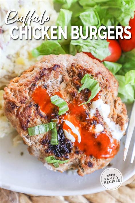 Buffalo Chicken Burgers · Easy Family Recipes