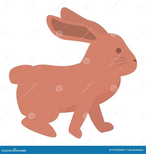red rabbit icon cartoon vector hare mammal stock vector illustration