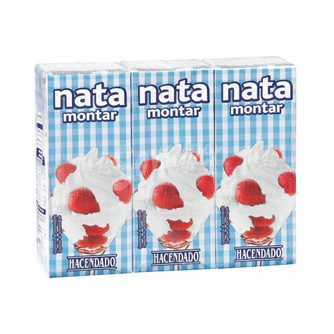 Hacendado Nata para montar Pack 3 x 200 ml - 600 ml