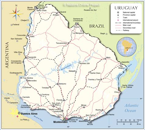 detailed map  uruguay nations  project