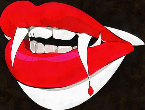 lips, vampire, Dracula, the devil, horror, bat, fangs, bite, fear ...
