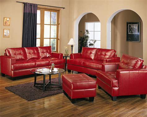 Modern Living Room Ideas With Red Leather Sofa | Bryont Blog