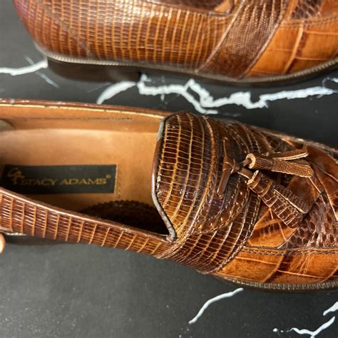 STACY ADAMS Shoes Real Snakeskin and Leather Tassel Loafers Santana