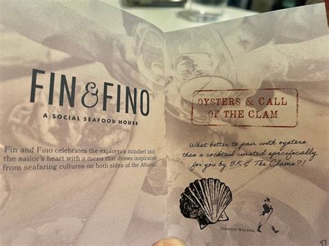 Menu at Fin & Fino pub & bar, Charlotte