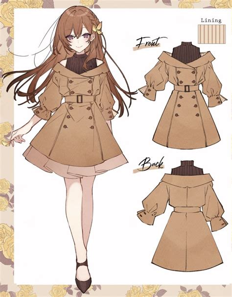 anime clothing ideas girls anime girl character design turnaround