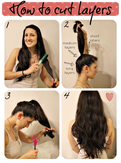 how to cut long hair at home