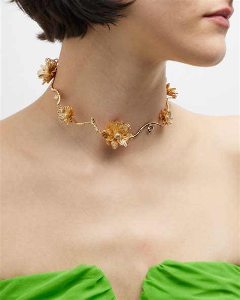 Cult Gaia Suki Wavy Flower Choker | Neiman Marcus