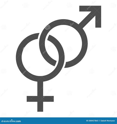Símbolos Heterosexuales Icono Sólido San Valentín Concepto De Día Signo